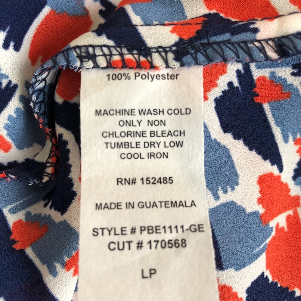 Papermoon Red-Orange/Blue Sleeveless Blouse LP - Picture 6 of 6